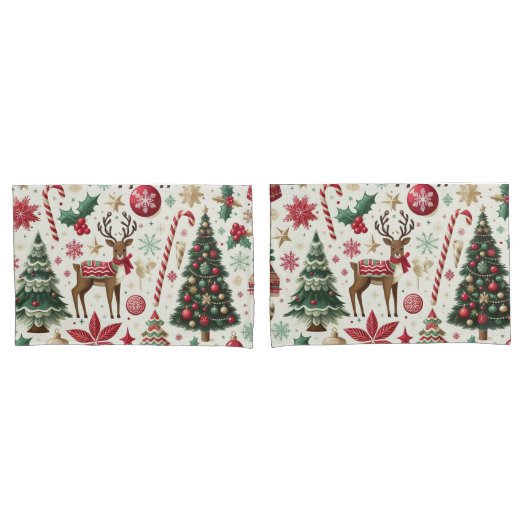 Housse D'oreillers Jeu de thème de Noël taille king (devant-Set)