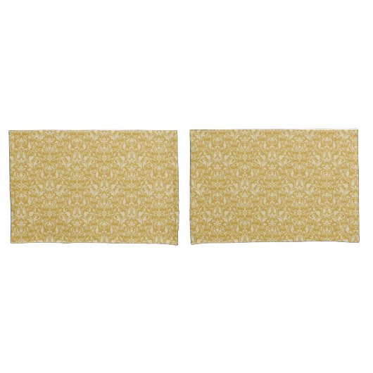 Housse D'oreillers Jeu d'oreillers d'impression Gold Damask (devant-Set)