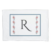 Housse D'oreillers Jeu d'oreillers Monogrammes Bleu et Rose (devant-gauche)