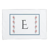 Housse D'oreillers Jeu d'oreillers Monogrammes Bleu et Rose (devant-Droit)