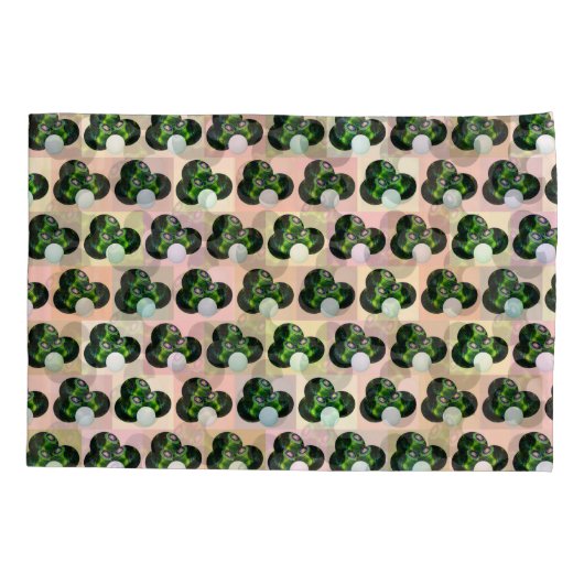 Housse D'oreillers Jeu géométrique : Coques de pelouse vérifiées en b (Dos)