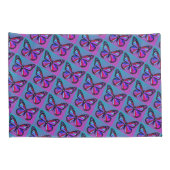 Housse D'oreillers Jewel Butterflies in Purple and Blue Pattern (Dos-Droit)