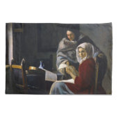 Housse D'oreillers Johannes Vermeer - Une fille interrompue à sa musi (Dos)