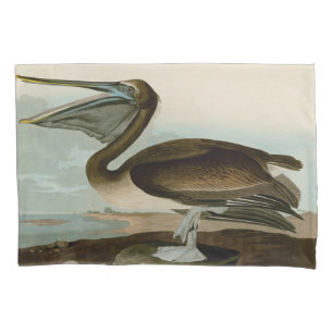 Housse D'oreillers John James Audubon Peinture Pélicane Brown