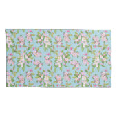 Housse D'oreillers Joli Apple Blossom rose Bleu Faux Patchwork (Dos-Droit)