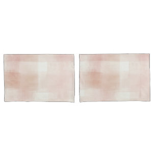 Housse D'oreillers Joli carreau rose pêche crème