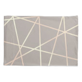 Housse D'oreillers Joli chic rose or & gris géométrique (Dos)