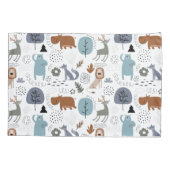 Housse D'oreillers Joli dessin animé animaux de la forêt motif monogr (Dos)