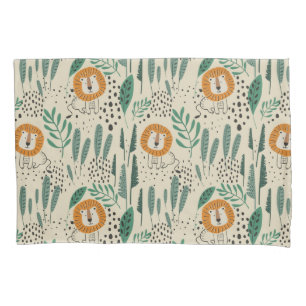 Housse D'oreillers Joli Doodle Lion Jungle Rainforest Motif