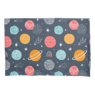 Housse D'oreillers Joli Motif Planète Souriante