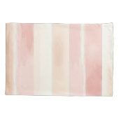 Housse D'oreillers Joli Peach rose Crème raypes (Dos-gauche)