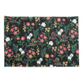 Housse D'oreillers Jolie aquarelle Floral Noir Botanique (Dos-Droit)