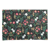 Housse D'oreillers Jolie aquarelle Floral Noir Botanique (devant-Droit)