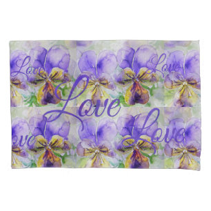 Housse D'oreillers Jolie Fleur Viola Floral Purple Motif Amour