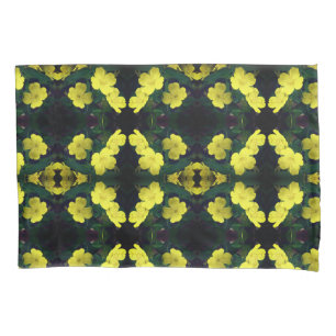 Housse D'oreillers Jolie Fleurs de Primrose Jaune Motif Abstrait