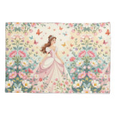 Housse D'oreillers Jolie princesse avec papillons (Dos)