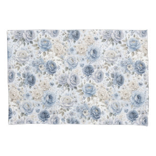 Housse D'oreillers Jolie Rose Bleue Aquarelle Florale