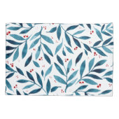Housse D'oreillers Jolies branches d'aquarelle - turquoise et rouge (Dos)