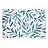 Housse D'oreillers Jolies branches d'aquarelle - turquoise et rouge (devant)
