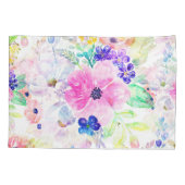 Housse D'oreillers Jolies Fleurs Boho Floral Aquarelle Design (Dos)