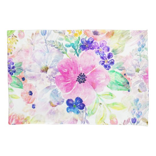 Housse D'oreillers Jolies Fleurs Boho Floral Aquarelle Design (devant)
