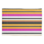 Housse D'oreillers Jolies rayures noires orange (Dos-gauche)