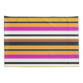 Housse D'oreillers Jolies rayures noires orange (Dos-Droit)