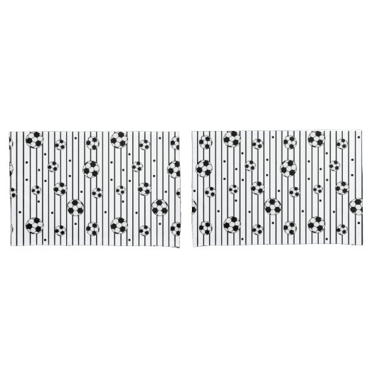 Housse D'oreillers Joueur de football noir et blanc (devant-Set)