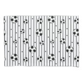 Housse D'oreillers Joueur de football noir et blanc (devant-gauche)