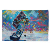 Housse D'oreillers Joueur de hockey à But (Dos)