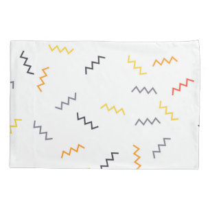 Housse D'oreillers Joueuse, colorée, tendance, moderne zigzags memphi