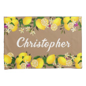 Housse D'oreillers Jours Citron Marron (devant-Droit)