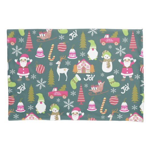 Housse D'oreillers Joy Christmas Green (devant)
