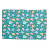 Housse D'oreillers Joyeux Jardin des éléphants avec Parapluies Fleurs (Dos)