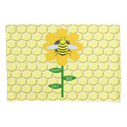 Housse D'oreillers Joyeux Jour des abeilles Anniversaire Bumblebee (devant)