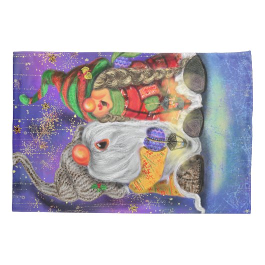 Housse D'oreillers Joyeux Noël Gnomes Coussin Coque (Dos)