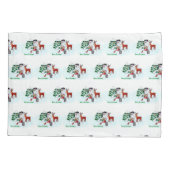 Housse D'oreillers Joyeux Noël ! Snowman avec amis (Dos-gauche)