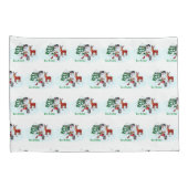 Housse D'oreillers Joyeux Noël ! Snowman avec amis (Dos-Droit)