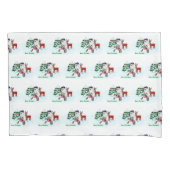 Housse D'oreillers Joyeux Noël ! Snowman avec amis (devant-gauche)