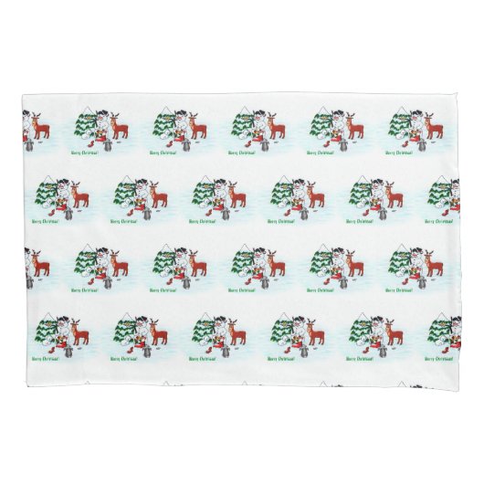 Housse D'oreillers Joyeux Noël ! Snowman avec amis (devant-gauche)