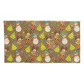 Housse D'oreillers Joyeux Oie De Noël Et Snowman (Dos-Droit)