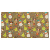 Housse D'oreillers Joyeux Oie De Noël Et Snowman (devant-Droit)