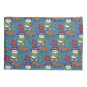 Housse D'oreillers Joyeux Snowman Deer Motif de vacances d'hiver (Dos)