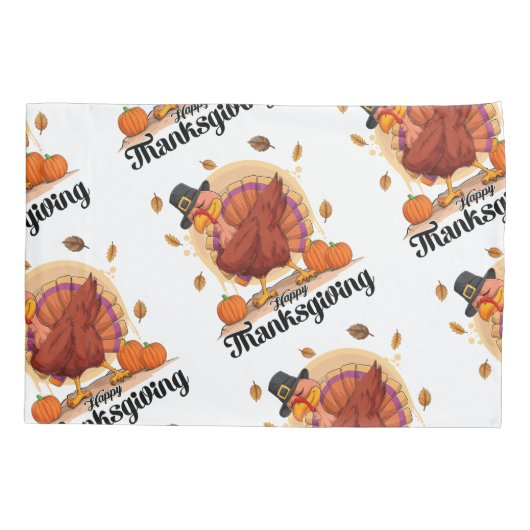 Housse D'oreillers Joyeux Thanksgiving (Dos)