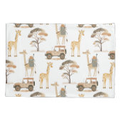Housse D'oreillers Jungle Safari avec Giraffes Nursery Motif (Dos)