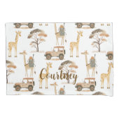 Housse D'oreillers Jungle Safari avec Giraffes Nursery Motif (devant)