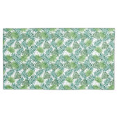 Housse D'oreillers Jungle Tropical Palm Tree Feuilles & Stripes Motif (devant-gauche)