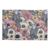 Housse D'oreillers Jus gris et fleurs (Dos)