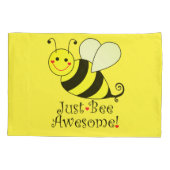 Housse D'oreillers Juste le jaune impressionnant d'abeille gaffent (Dos)
