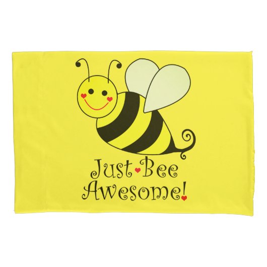 Housse D'oreillers Juste le jaune impressionnant d'abeille gaffent (devant)
